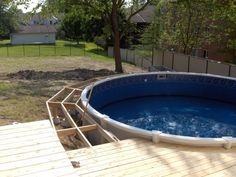 The  slat wooden slides allow for access to the workings of the pool, while the  fully