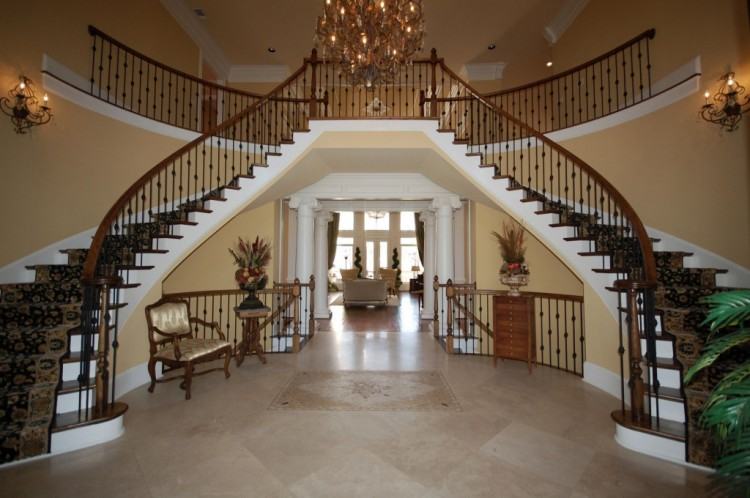 Double Staircase  House Grand Foyer Floor Plan For Sale
