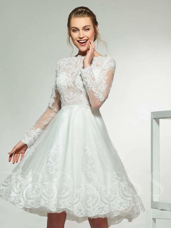 Discount Vintage Lace Long Sleeve Beach Wedding Dresses 2016 Sexy See  Through Appliques V Neck Backless Bohemian Bridal Gowns Chiffon Cheap  Western Wedding