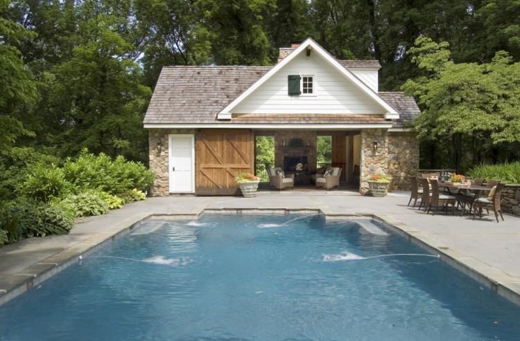 Even the smallest gardens can contain a pool and a pool house [Design:  Studio