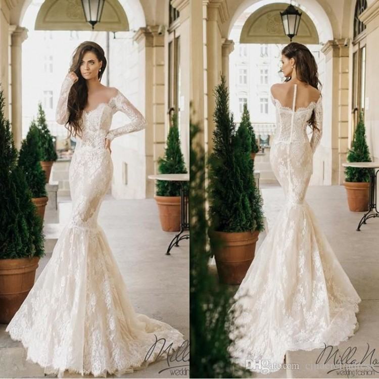Summer Beach Milla Nova SELENA Sexy Sheer Lace Appliqued A Line Wedding  Dresses Capped Sleeves High Split Side Chiffon Cheap Bridal Gowns Lace  Luxury