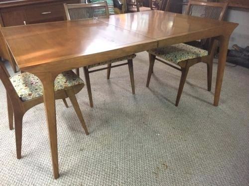 Drexel Travis Court Signed 1950's Vintage Double Pedestal Dining Table,