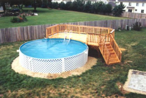 Impressive Image Of Backyard Landscaping Decoration Using Above Ground Round  Pool Deck Ideas : Charming Picture