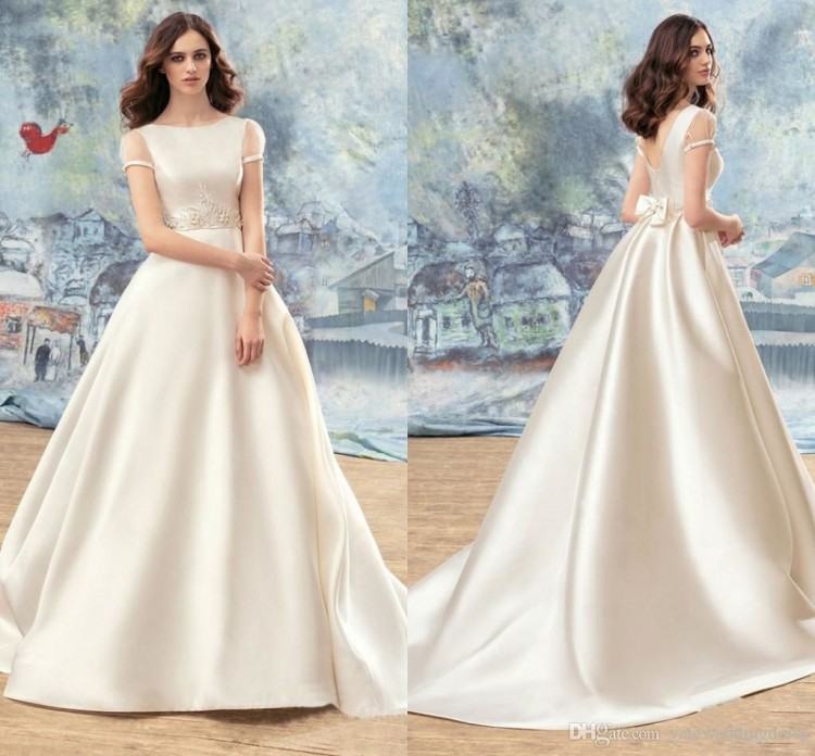 Long Sleeve Wedding Dress papilio 2016 bridal long sleeves bateau neckline  heavily embellished bodice satin princess ball gown a line wedding dress  chapel