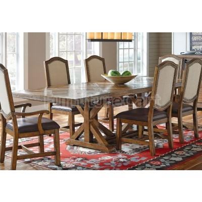 Samuel Lawrence American AttitudeSaw Horse Dining Table w/ Cross Hitch Top