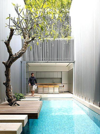 Pool Outdoor Small Yard Patio Design Swimming Contemporary Kitchen Ideas  Garden