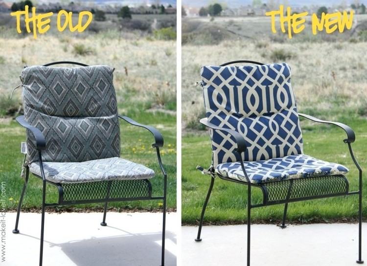 No Sew Project: How to recover your outdoor cushions using fabric and a  glue gun
