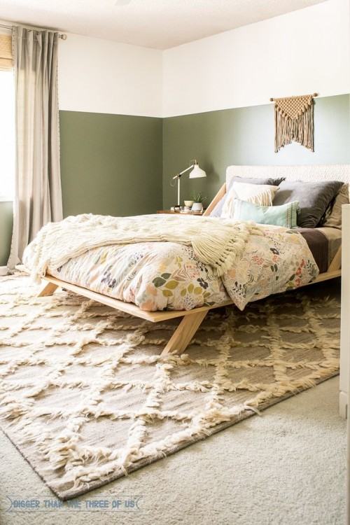 A striking rug is another way to create lush layers