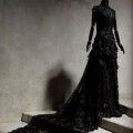 Black gothic baroque corset gown inspired by the baroque period